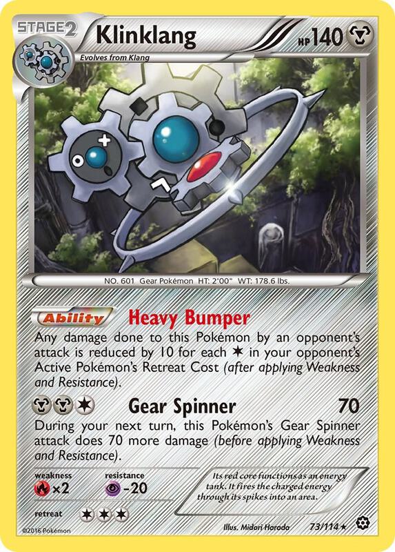 Klinklang Pokemon card from XY - Steam Siege
