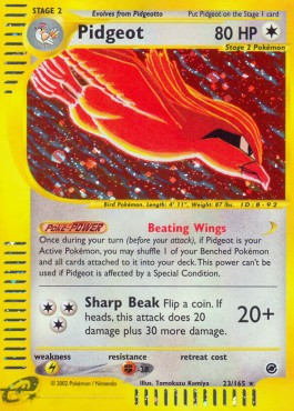Pidgeot Pokemon card from Expedition Base Set