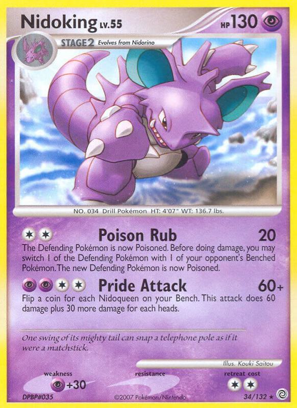 Nidoking Pokemon card from Secret Wonders