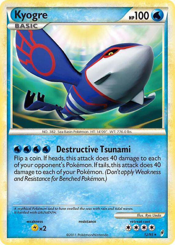 Kyogre Pokemon card from Call of Legends