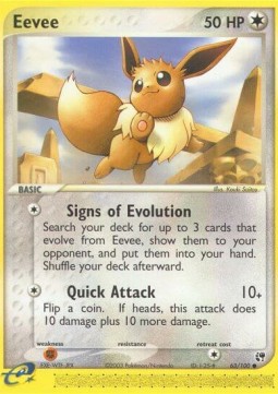 Eevee Pokemon card from EX Sandstorm