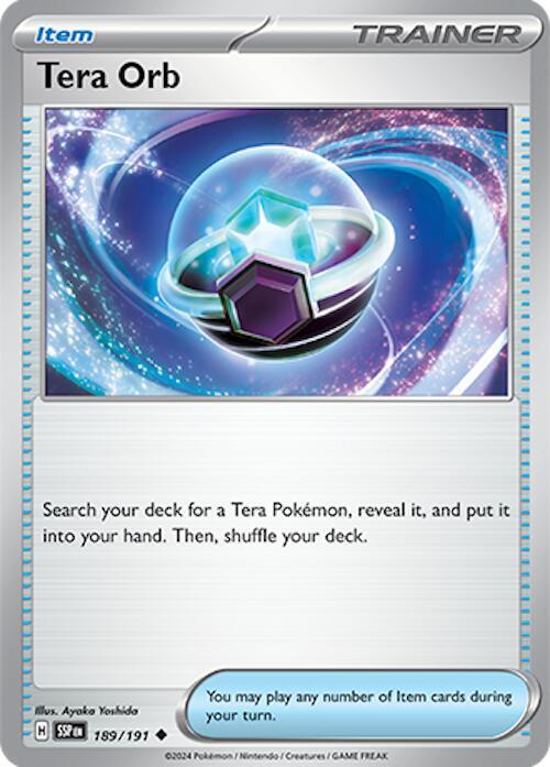 Tera Orb Pokemon card from SV08: Surging Sparks