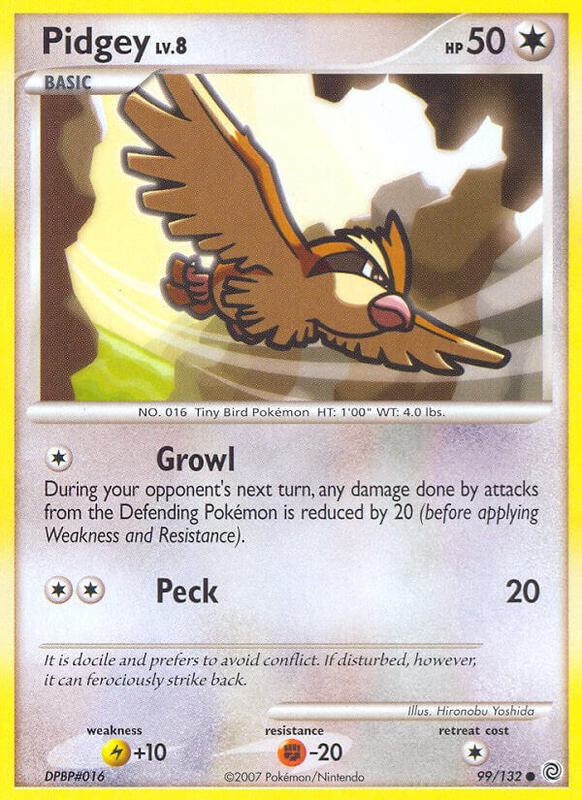 Pidgey Pokemon card from Secret Wonders
