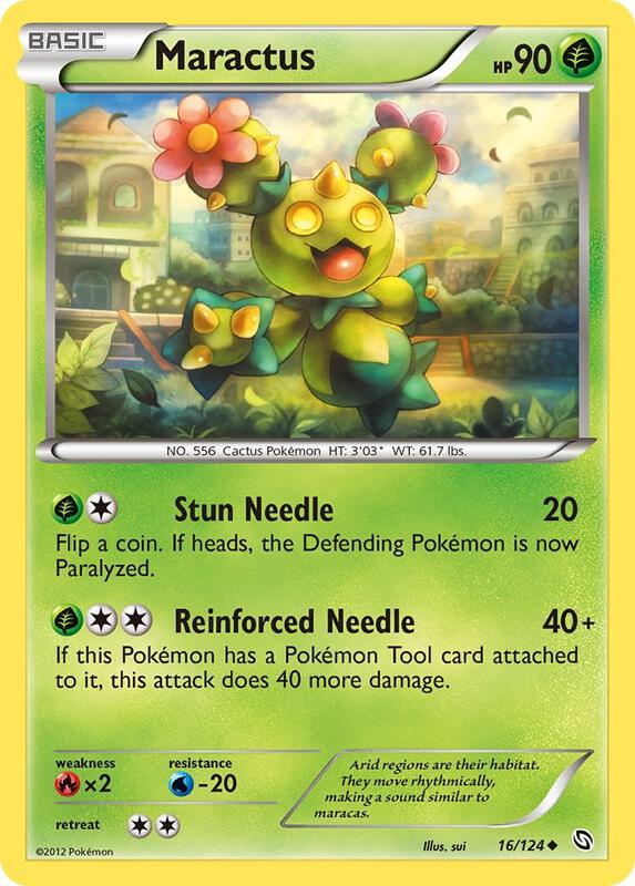 Maractus Pokemon card from Dragons Exalted