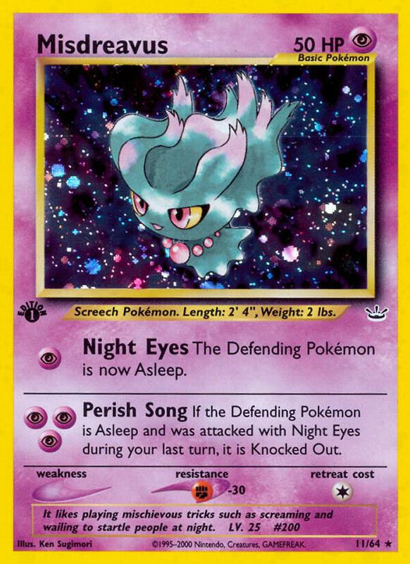 Misdreavus Pokemon card from Neo Revelation