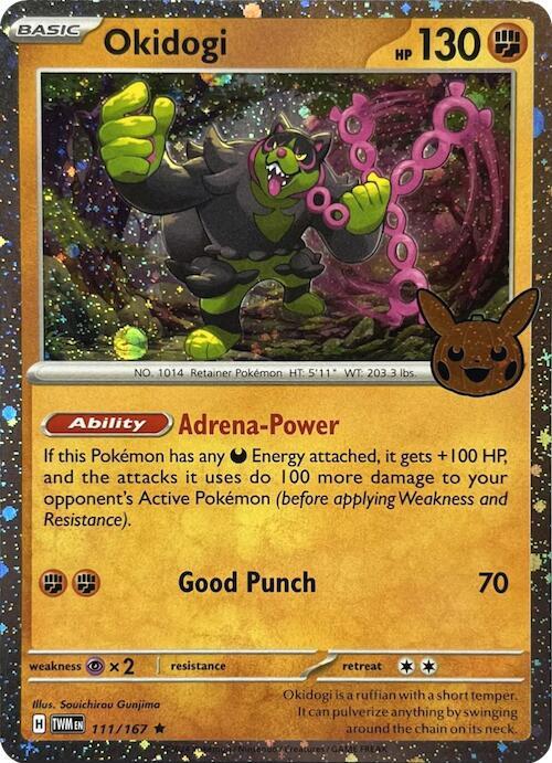 Okidogi (Cosmos Holo) Pokemon card from Trick or Trade BOOster Bundle 2024