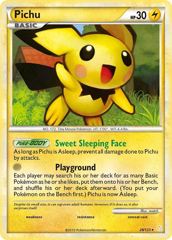 Pichu Pokemon card from HeartGold SoulSilver