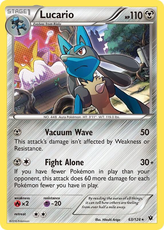 Lucario (63) Pokemon card from XY - Fates Collide