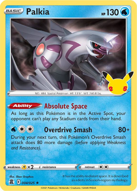 Palkia Pokemon card from Celebrations