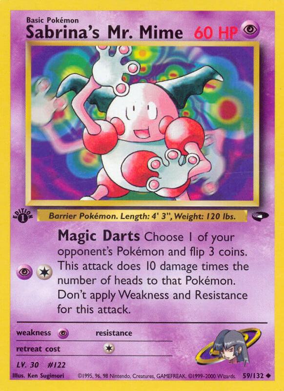 Sabrina's Mr. Mime Pokemon card from Gym Challenge