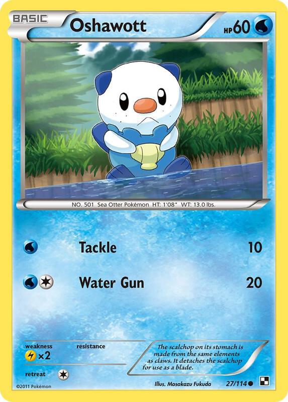 Oshawott (27) Pokemon card from Black and White