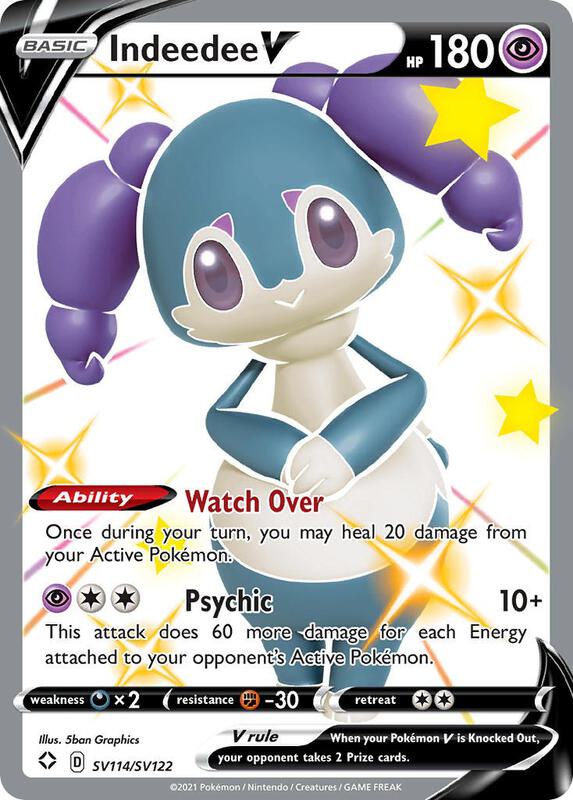 Indeedee V Pokemon card from Shining Fates: Shiny Vault