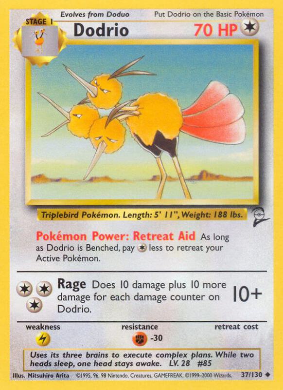 Dodrio Pokemon card from Base Set 2