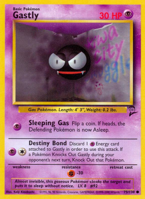 Gastly Pokemon card from Base Set 2