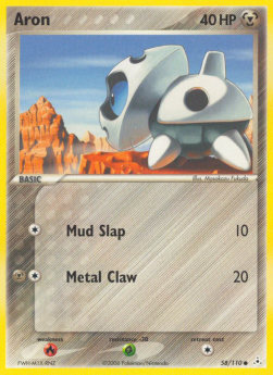 Aron (Holo) Pokemon card from EX Holon Phantoms