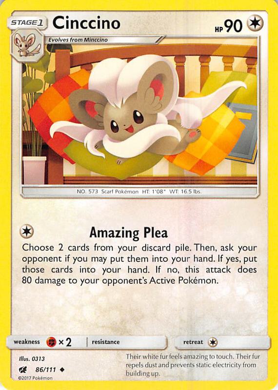 Cinccino Pokemon card from SM - Crimson Invasion