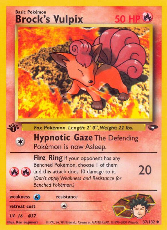 Brock's Vulpix Pokemon card from Gym Challenge