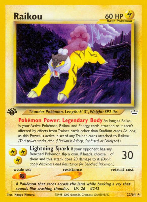 Raikou (22) Pokemon card from Neo Revelation
