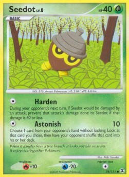 Seedot Lv.8 (Holo) Pokemon card from Rising Rivals
