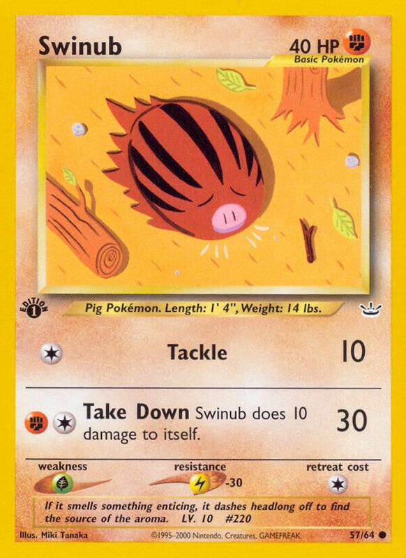 Swinub Pokemon card from Neo Revelation