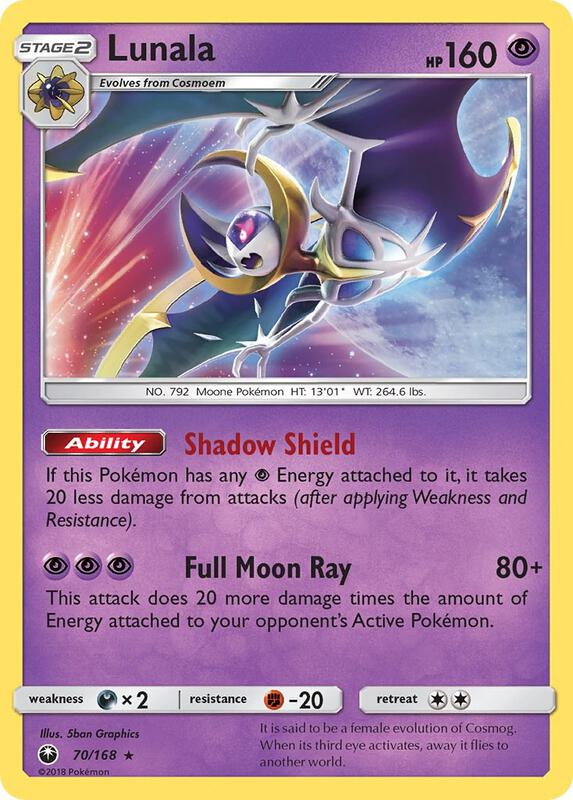 Lunala Pokemon card from SM - Celestial Storm