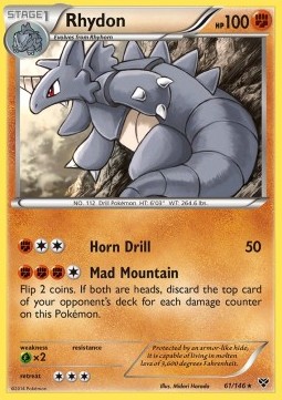 Rhydon Pokemon card from XY