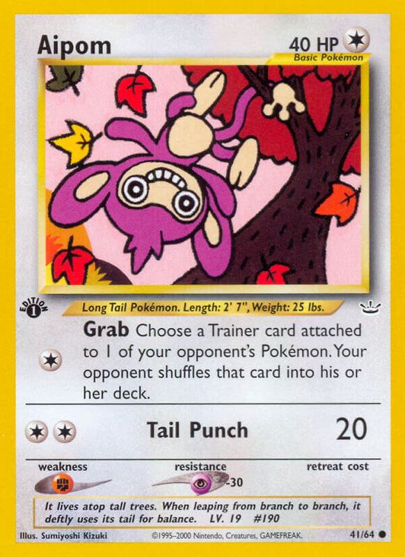 Aipom Pokemon card from Neo Revelation