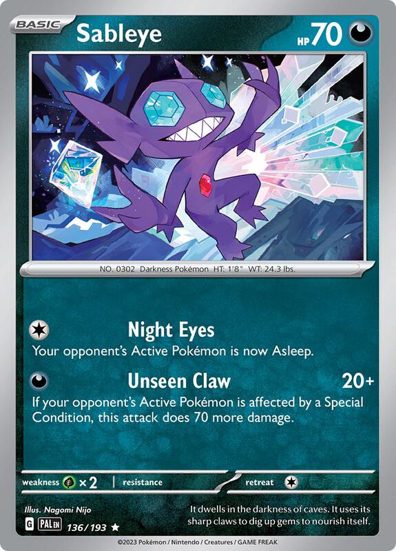 Sableye Pokemon card from SV02: Paldea Evolved