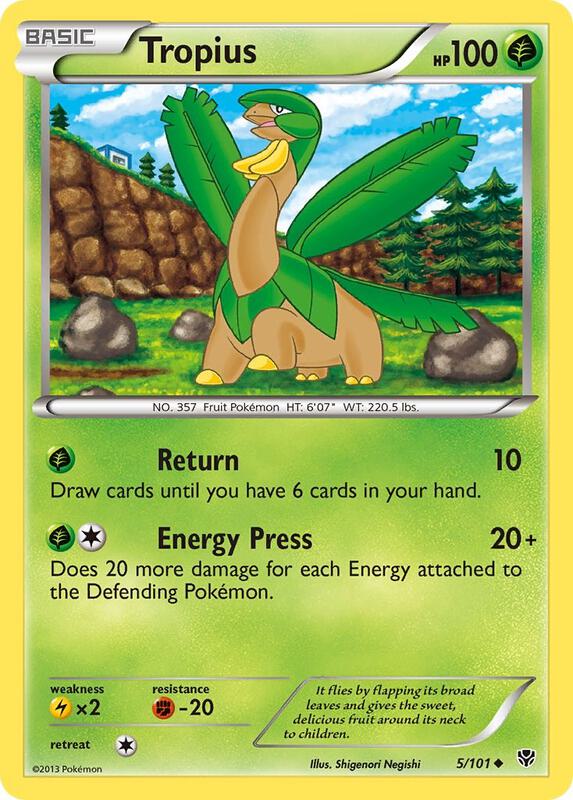 Tropius Pokemon card from Plasma Blast
