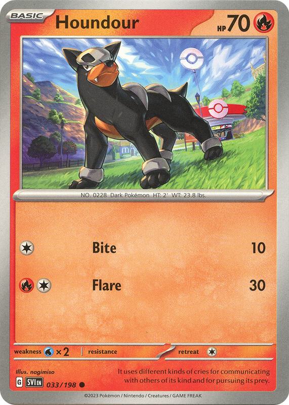 Houndour Pokemon card from SV01: Scarlet & Violet Base Set
