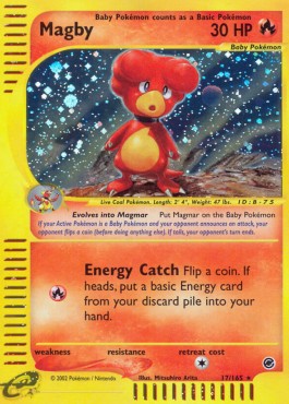 Magby Pokemon card from Expedition Base Set