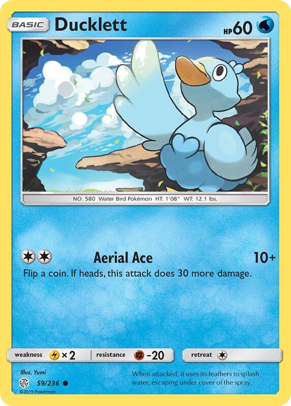 Ducklett Pokemon card from SM - Cosmic Eclipse