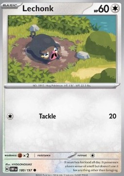 Lechonk Pokemon card from Obsidian Flames
