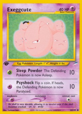 Exeggcute Pokemon card from Neo Destiny