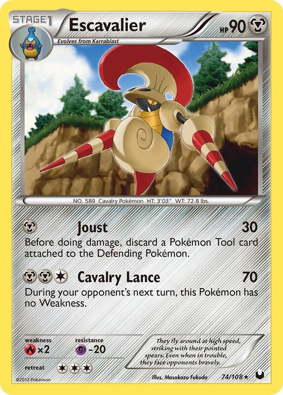 Escavalier Pokemon card from Dark Explorers