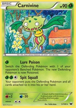 Carnivine Pokemon card from Dark Explorers