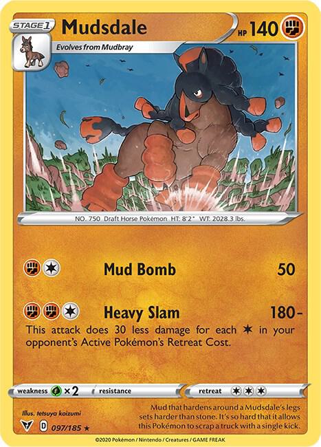 Mudsdale Pokemon card from SWSH04: Vivid