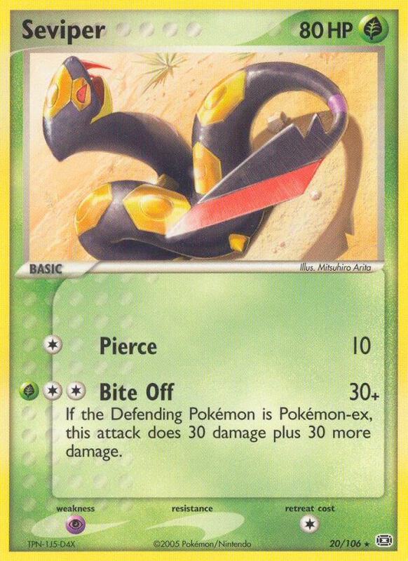 Seviper Pokemon card from Emerald