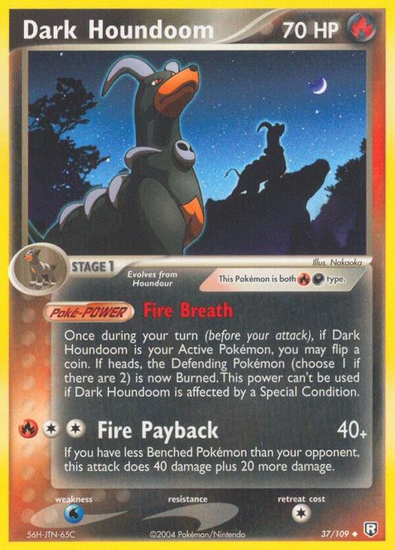 Dark Houndoom Pokemon card from Team Rocket Returns