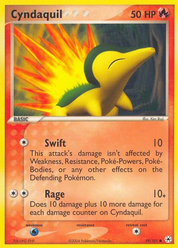 Cyndaquil Pokemon card from Hidden Legends