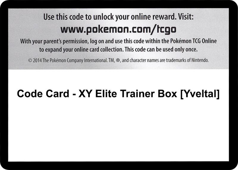 Code Card - XY Elite Trainer Box [Yveltal] Pokemon card from XY Base Set