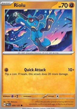 Riolu Pokemon card from Prismatic Evolutions