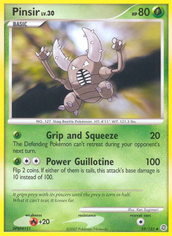 Pinsir Pokemon card from Secret Wonders