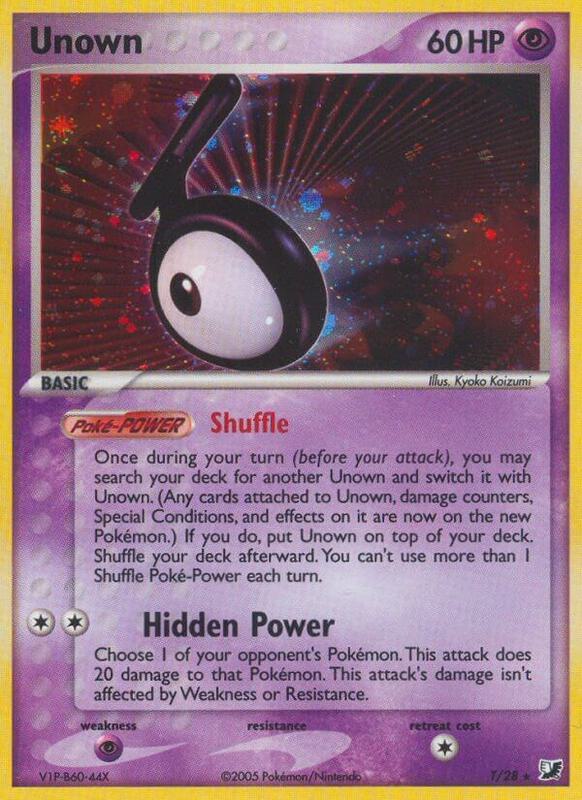 Unown (T) Pokemon card from Unseen Forces