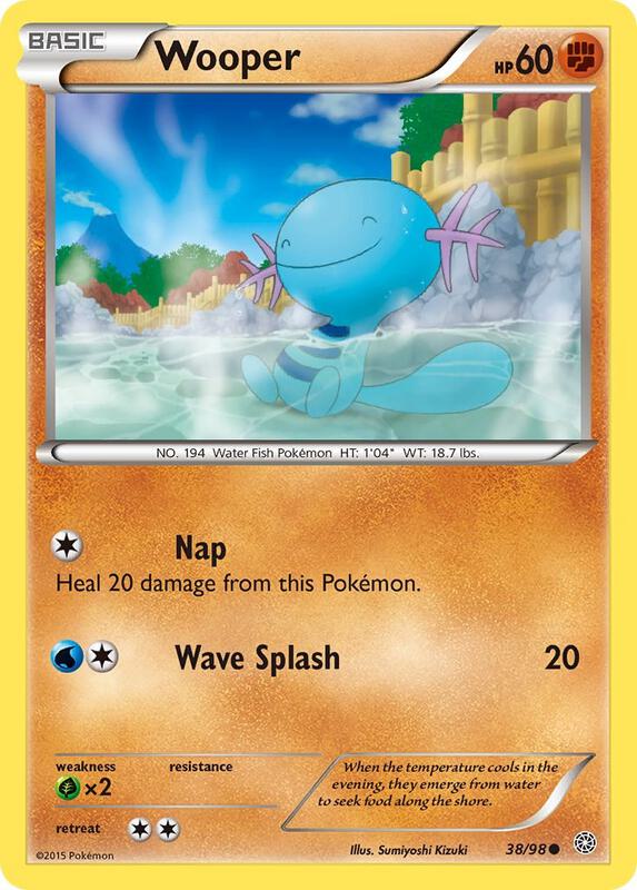 Wooper Pokemon card from XY - Ancient Origins