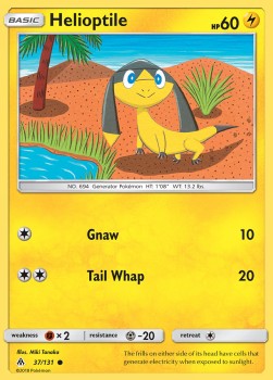 Helioptile Pokemon card from Forbidden Light