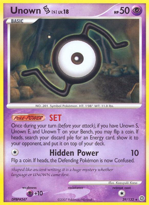 Unown [S] Pokemon card from Secret Wonders