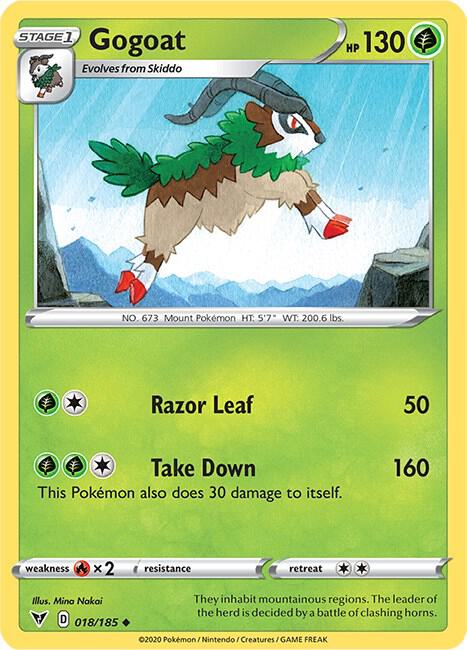 Gogoat Pokemon card from SWSH04: Vivid