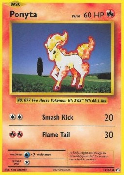 Ponyta Pokemon card from Evolutions