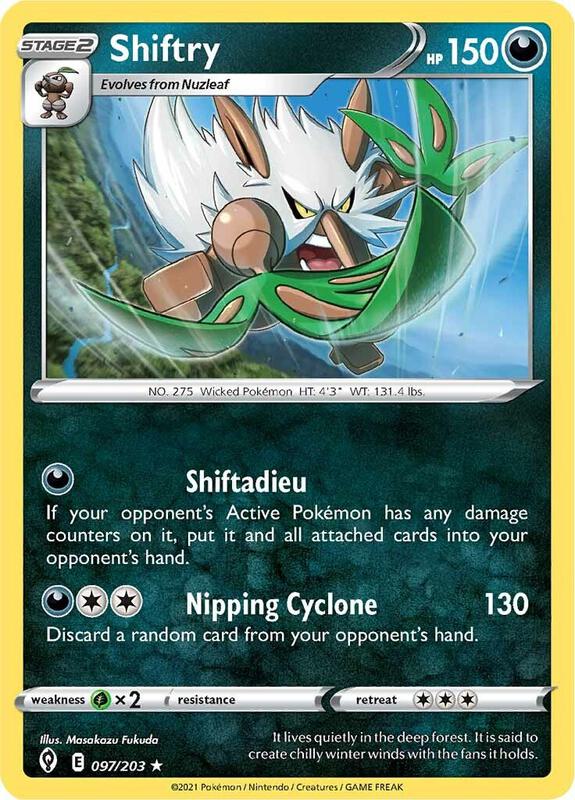 Shiftry Pokemon card from SWSH07: Evolving